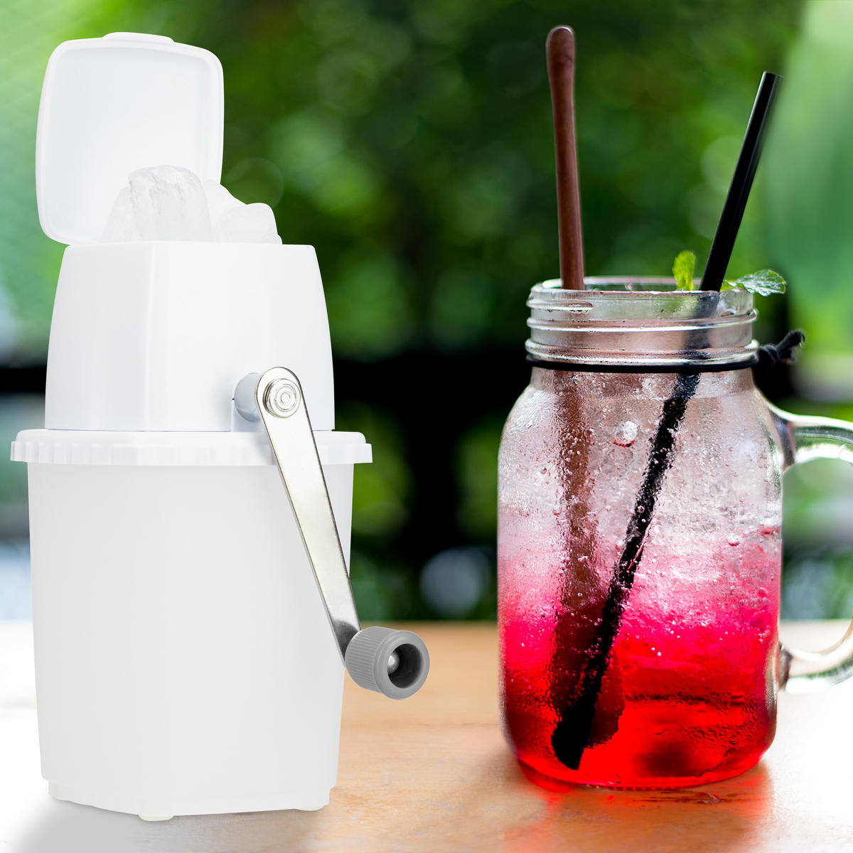 DRVIČ ľadu - biela, kov/plast (12.5/24/16cm) - Relaxdays