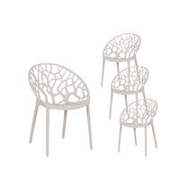 GARTENSTUHL Rhona Beige 52 cm x 79 cm 4er-Set - Beige, Kunststoff (52/79/60cm) - Klast Home