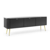 TV-SCHRANK Schwarz ZOJA Gefräst - Schwarz, Holzwerkstoff (168/56/39cm) - Sepro Meble