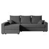 ECKSOFA mit Schlaffunktion und Bettkasten ALESIA-L 231x140x90 cm Grau Bouclé - Silberfarben/Grau, Holzwerkstoff/Kunststoff (231/140cm) - ALTDECOR