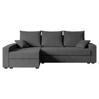 ECKSOFA mit Schlaffunktion und Bettkasten ALESIA-L 231x140x90 cm Grau Bouclé - Silberfarben/Grau, Holzwerkstoff/Kunststoff (231/140cm) - ALTDECOR