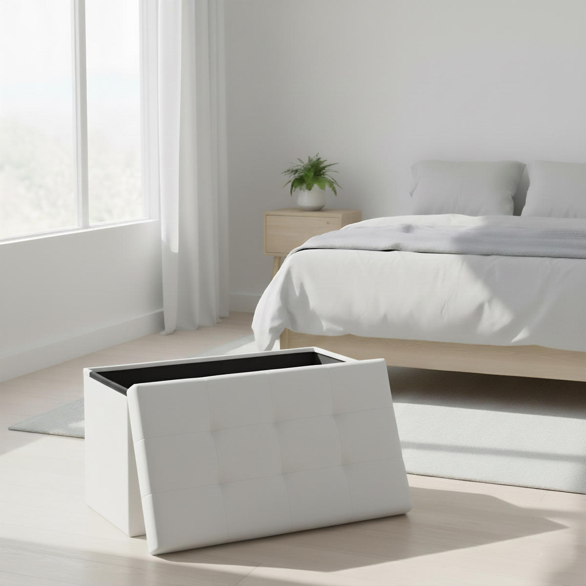 SITZBANK - Weiß, Holzwerkstoff/Kunststoff (76/38/38cm) - Relaxdays