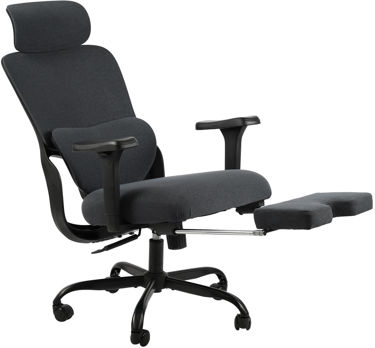 CHEFSESSEL Kunststoff Schwarz/Schwarz - Schwarz, Kunststoff/Textil (69/126/70cm) - CLP