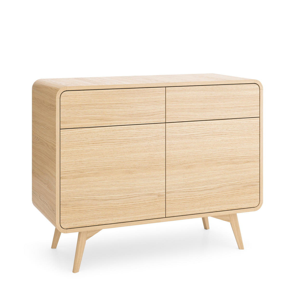 SIDEBOARD CORNWALL KOM1 Abgerundeter Korpus Eiche Eiche - Eichefarben/Braun, Holz/Holzwerkstoff (108/84/39cm) - Komodee