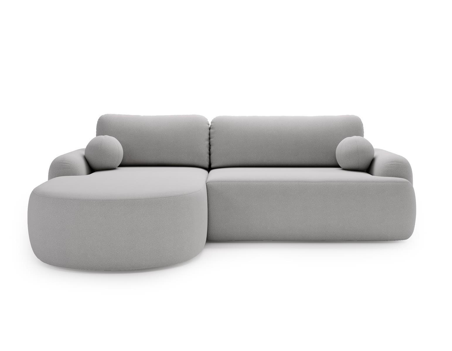 ECKSOFA L Form Boucle OLIO Grau - Grau, Holzwerkstoff (261/177cm) - Compleo24