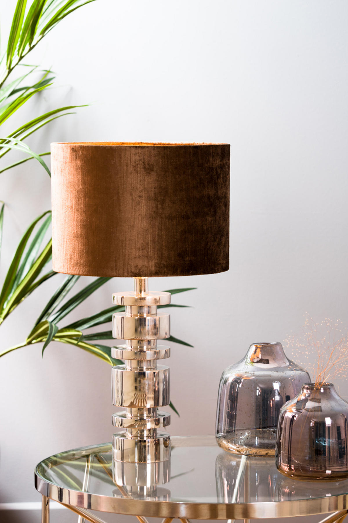 LAMPENSCHIRM Edelstein Braun Ø30/21 cm - Braun, Textil (30/30/21cm) - Light & Living