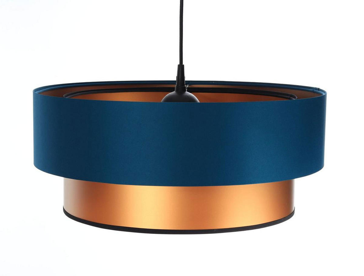HÄNGELEUCHTE Blau 40/20 cm - Blau/Kupferfarben, Kunststoff (40/1/20cm) - ONZENO