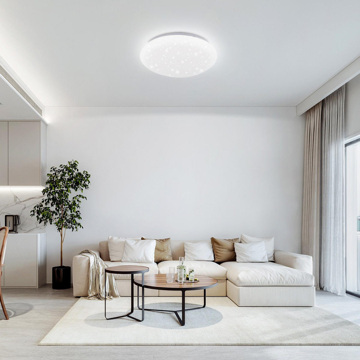 LED-DECKENLEUCHTE Iris 25.2/25.2/6.2 cm - Weiß, Kunststoff (25.2/25.2/6.2cm) - Nettlife