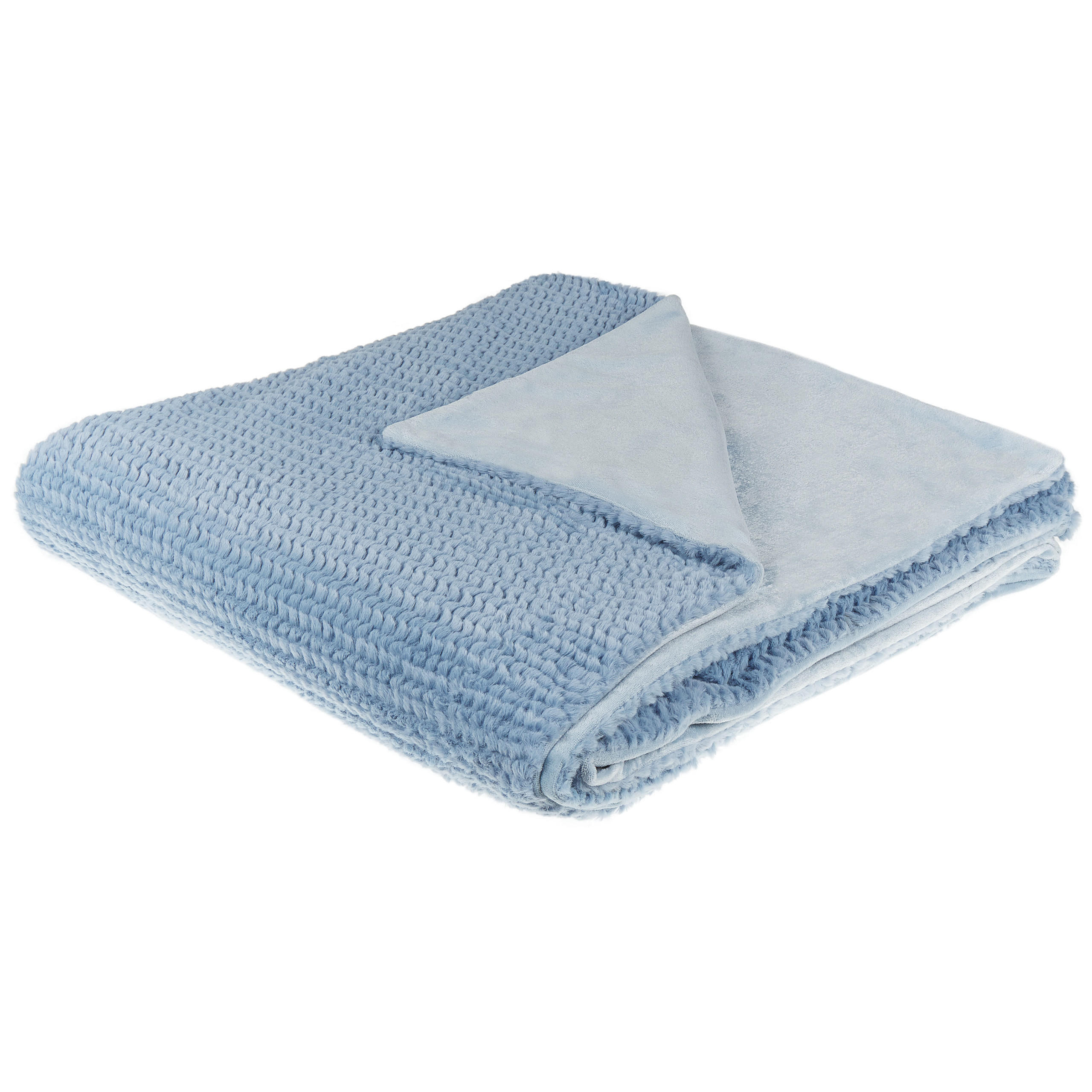 DECKE Blau Bjas 200/220 cm - Blau, Textil (200/220cm) - Beliani