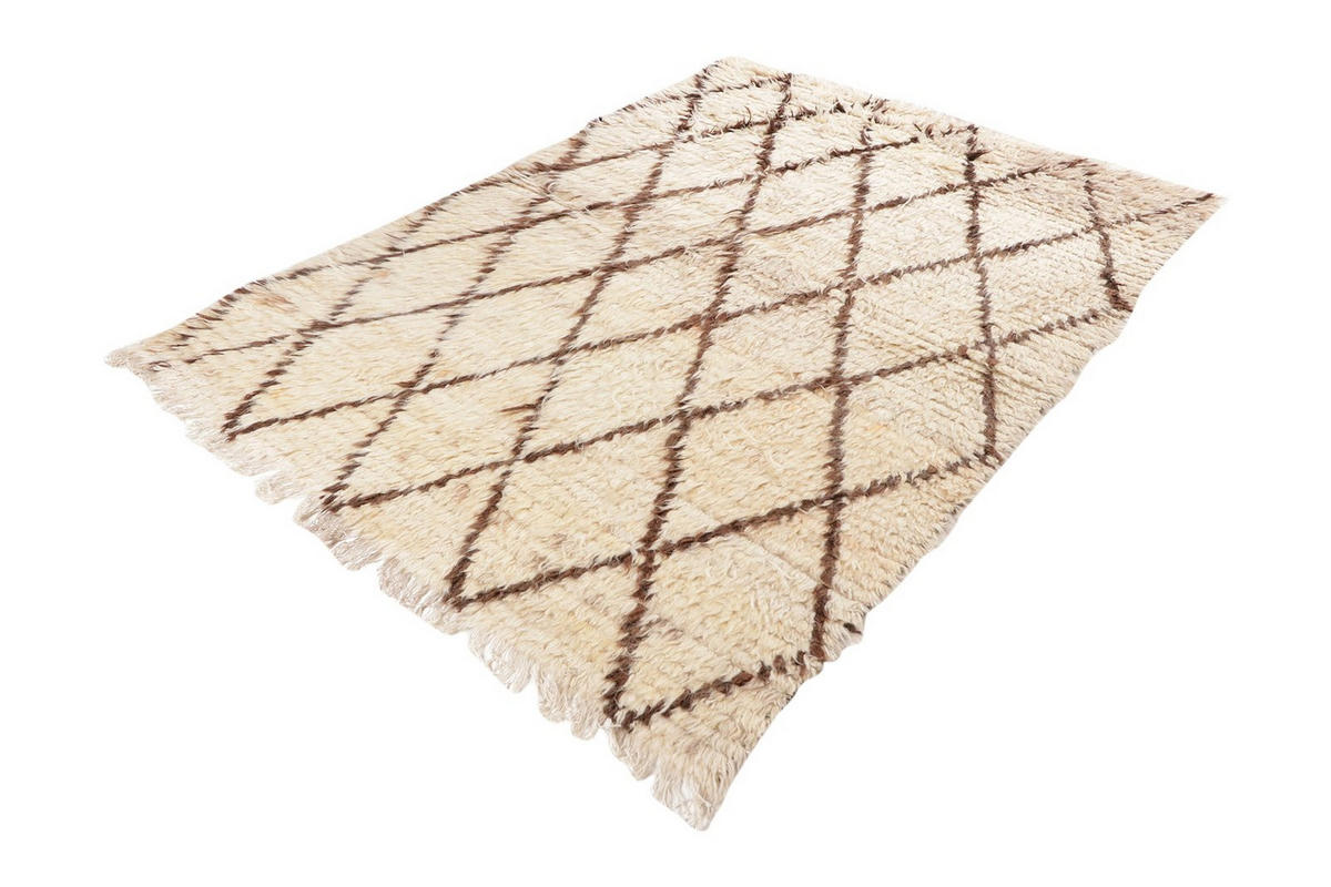 GABBEH-TEPPICH handgeknüpft Beige 200/144 cm Schurwolle - Beige, Textil (144/200cm) - Looma