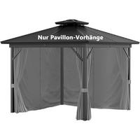 PAVILLON-SEITENWAND Set 4-teilig Grau 300x224 cm - Grau, Textil (300/224/300cm)