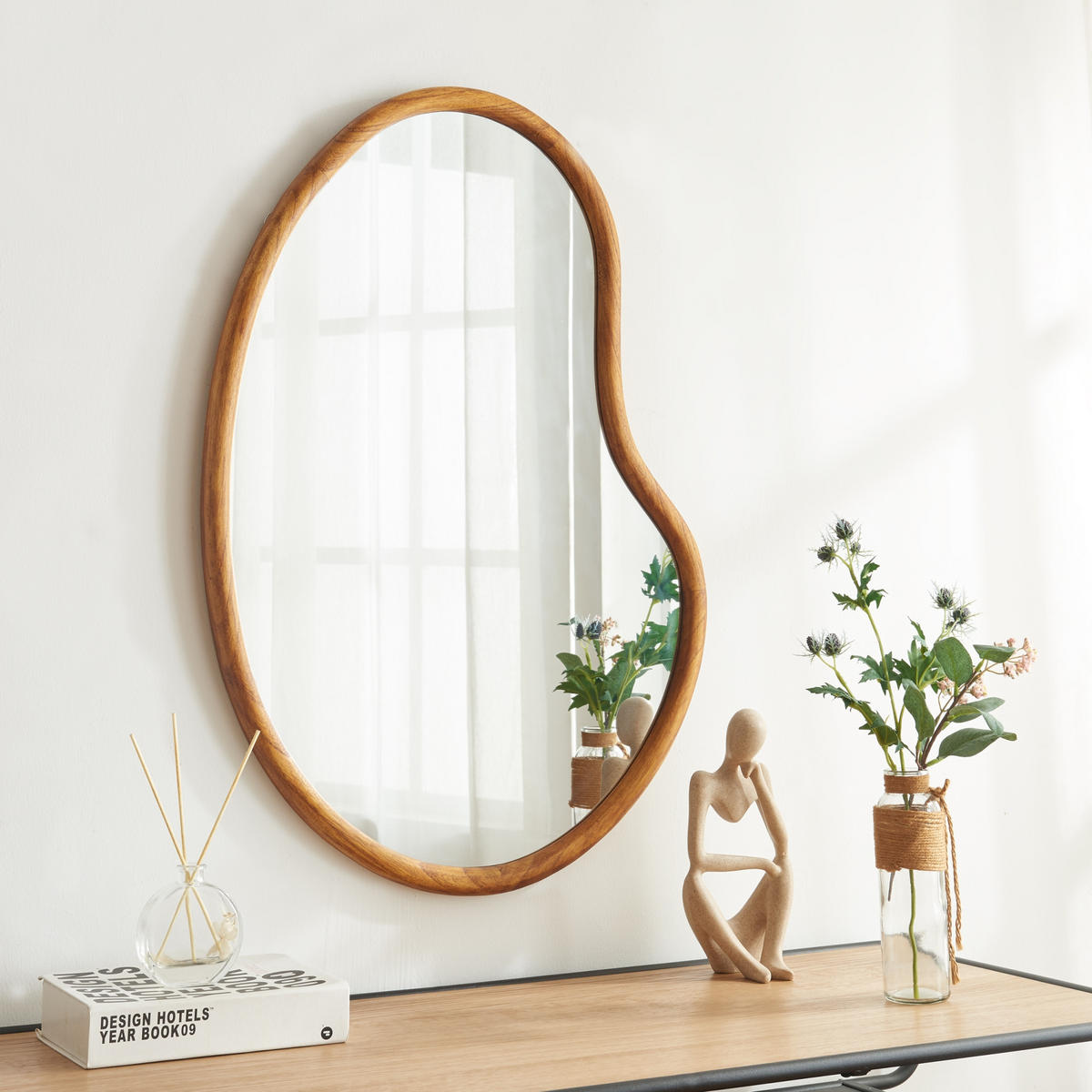 WANDSPIEGEL Jokioinen - Eichefarben, Glas/Holz (55/3/75cm) - [en.casa]