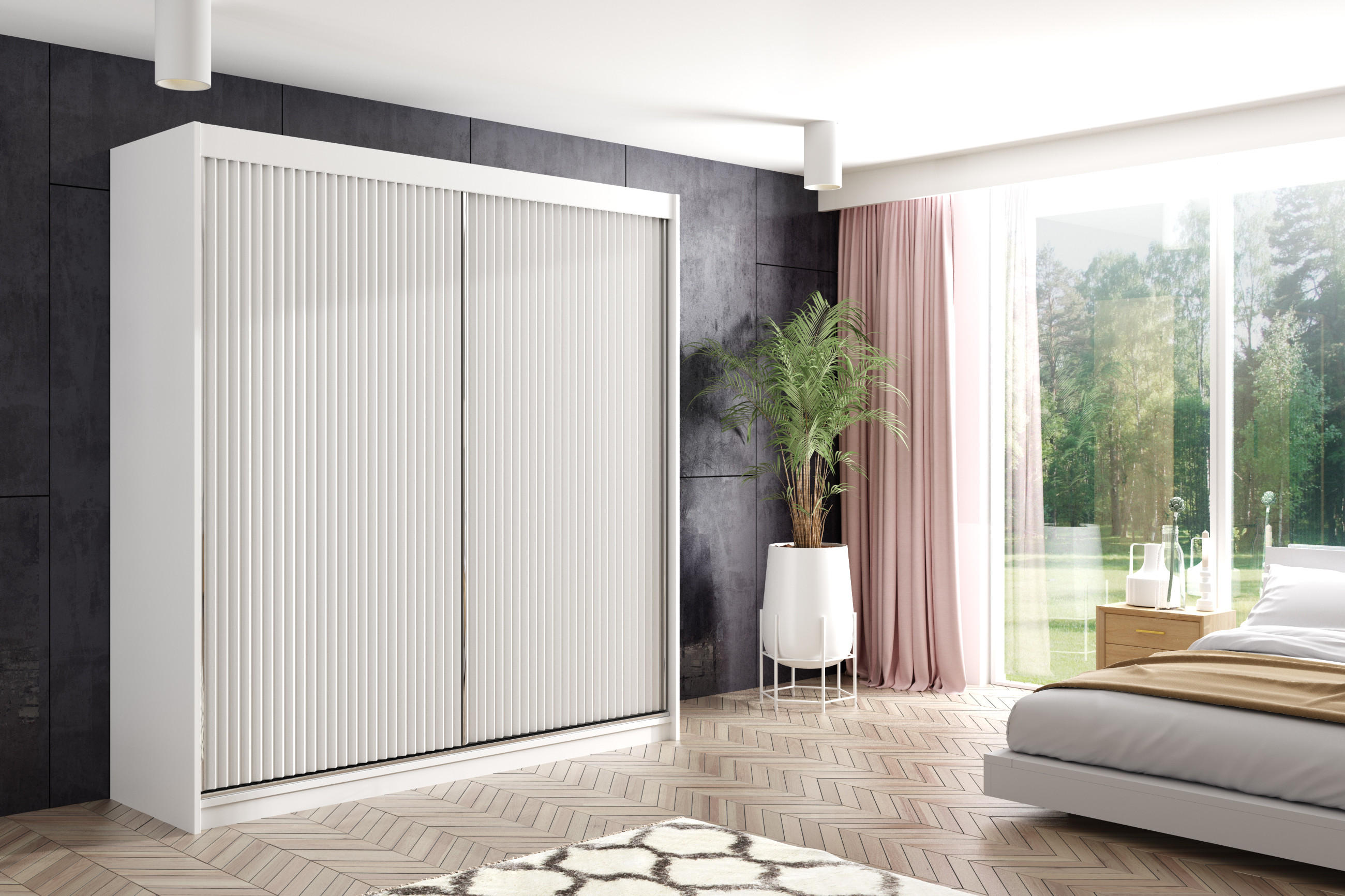 KLEIDERSCHRANK RYFLOX - 200 - Weiß - Weiß, Holzwerkstoff (200/215/61cm) - ALTDECOR