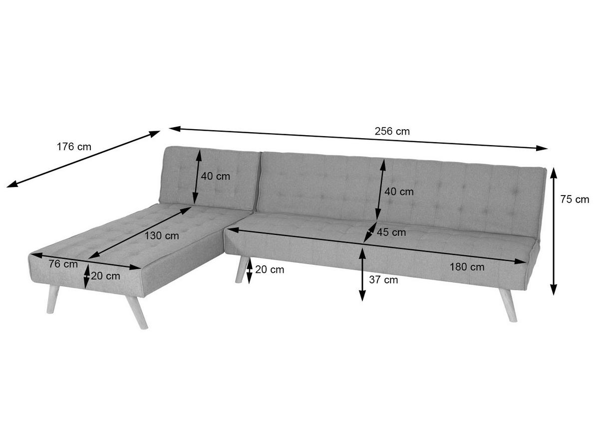 ECKSOFA Hellgrau - Hellgrau, Textil (256/176cm) - MCW