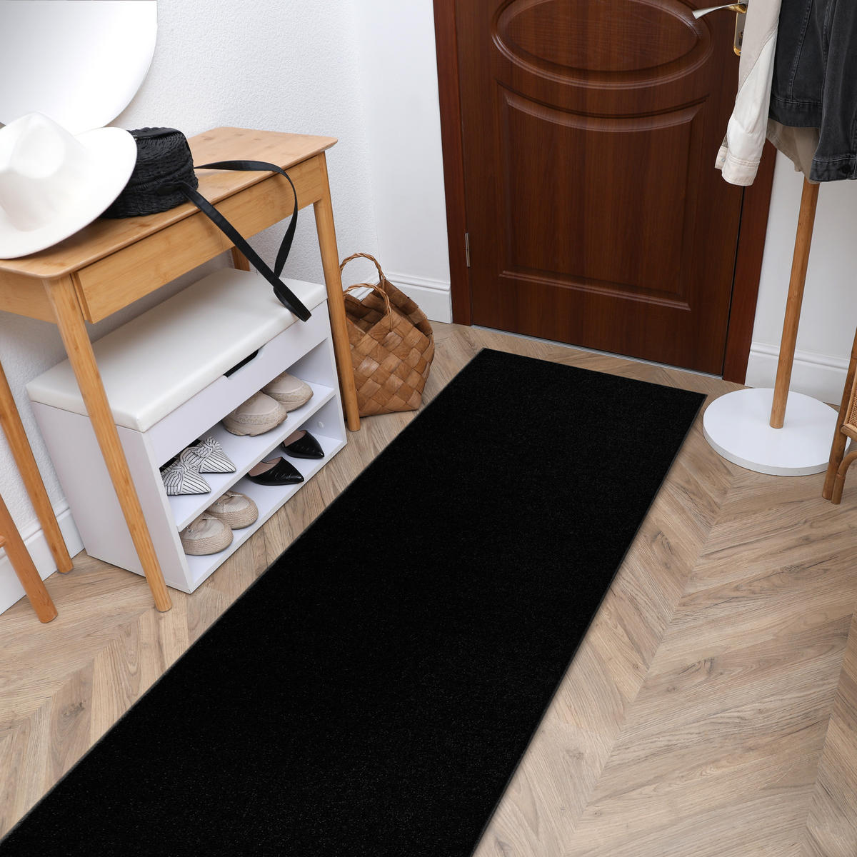 LÄUFER TRENDY 159 70/470 cm - Schwarz, Textil (70/470cm) - rugsX