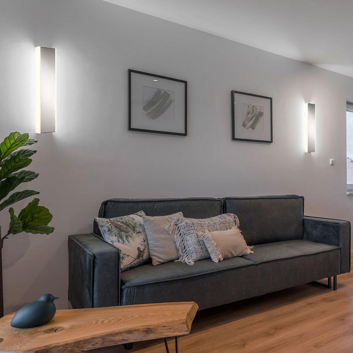 LED WANDLEUCHTE SIDNEY Silber - Silberfarben, Glas (44.5/4/11cm) - Globo Lighting