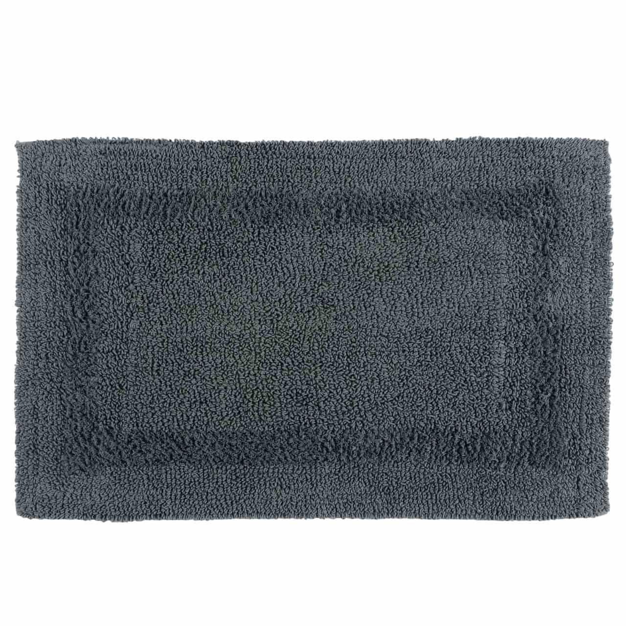 BADEMATTE 50/80 cm, 100% Baumwolle, wendbar - Grau, Textil (50/80cm) - Homescapes