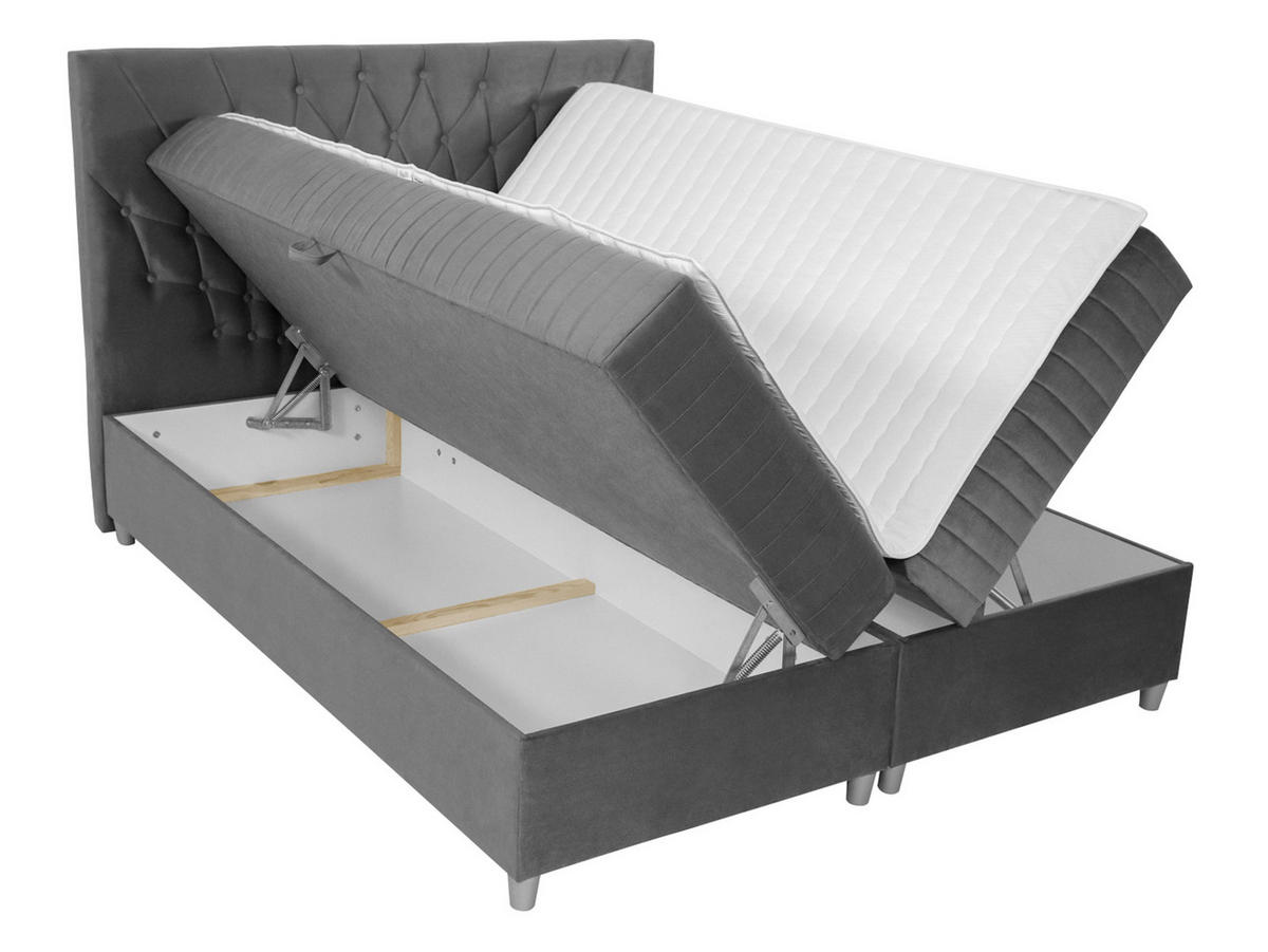 BOXBETT Prowansja - Grau, Holz (180/200cm) - MIRJAN24