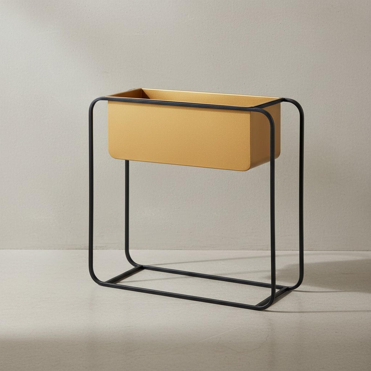 PFLANZKÜBEL Metall Gold/Schwarz 60x60x24 cm rechteckig - Goldfarben, Metall (40/60cm) - KADIMA DESIGN