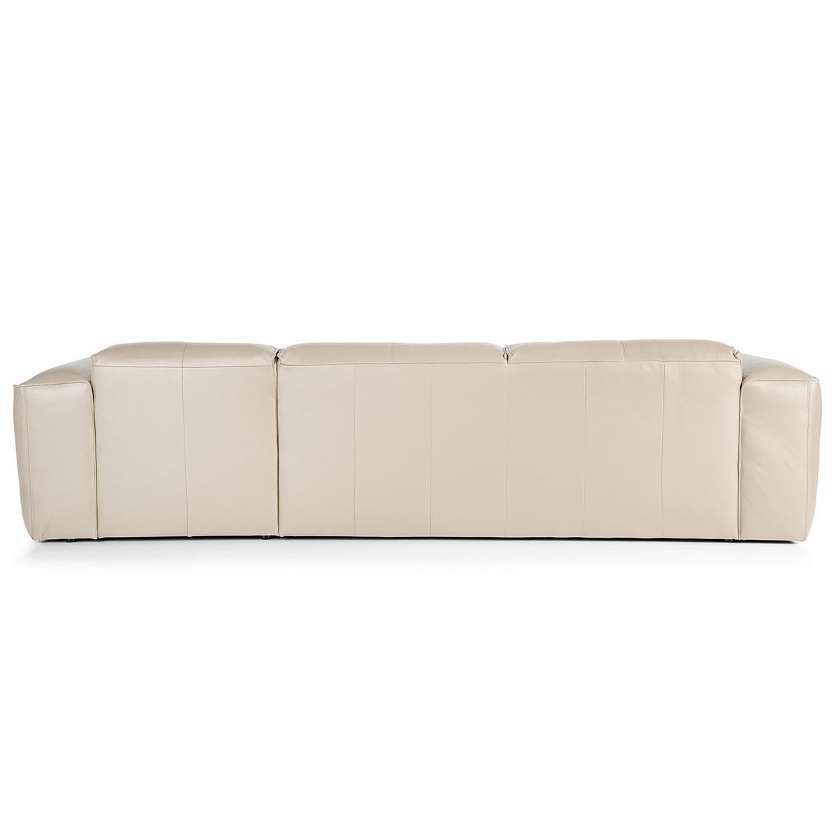 3-SITZER ECKSOFA mit Longchair - Hellgrau/Schwarz, Leder/Kunststoff (284/173cm) - home24