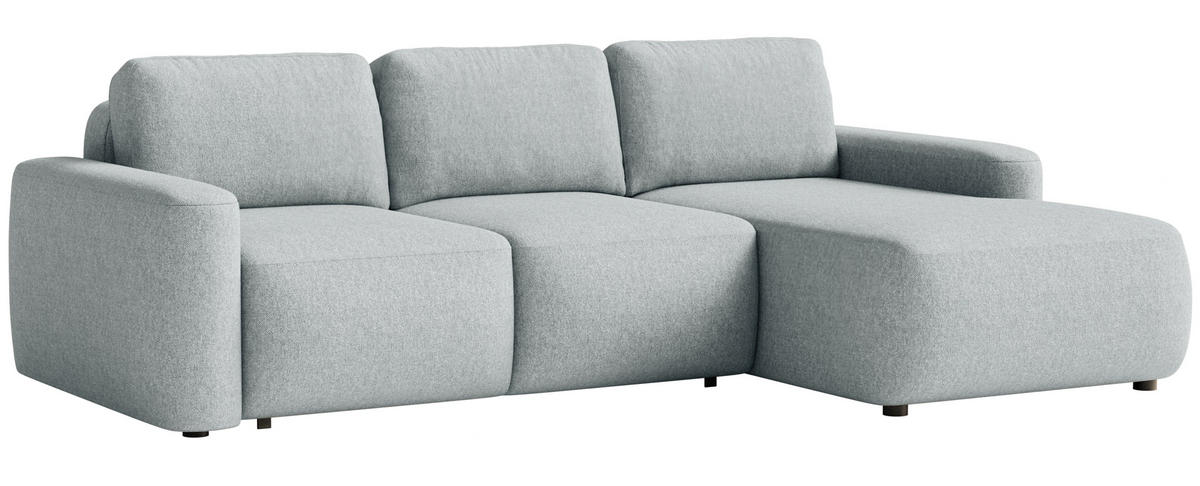 ECKSOFA Carnos Mini Grau Chenille - Schwarz/Grau, Kunststoff/Textil (164/238cm) - Selsey