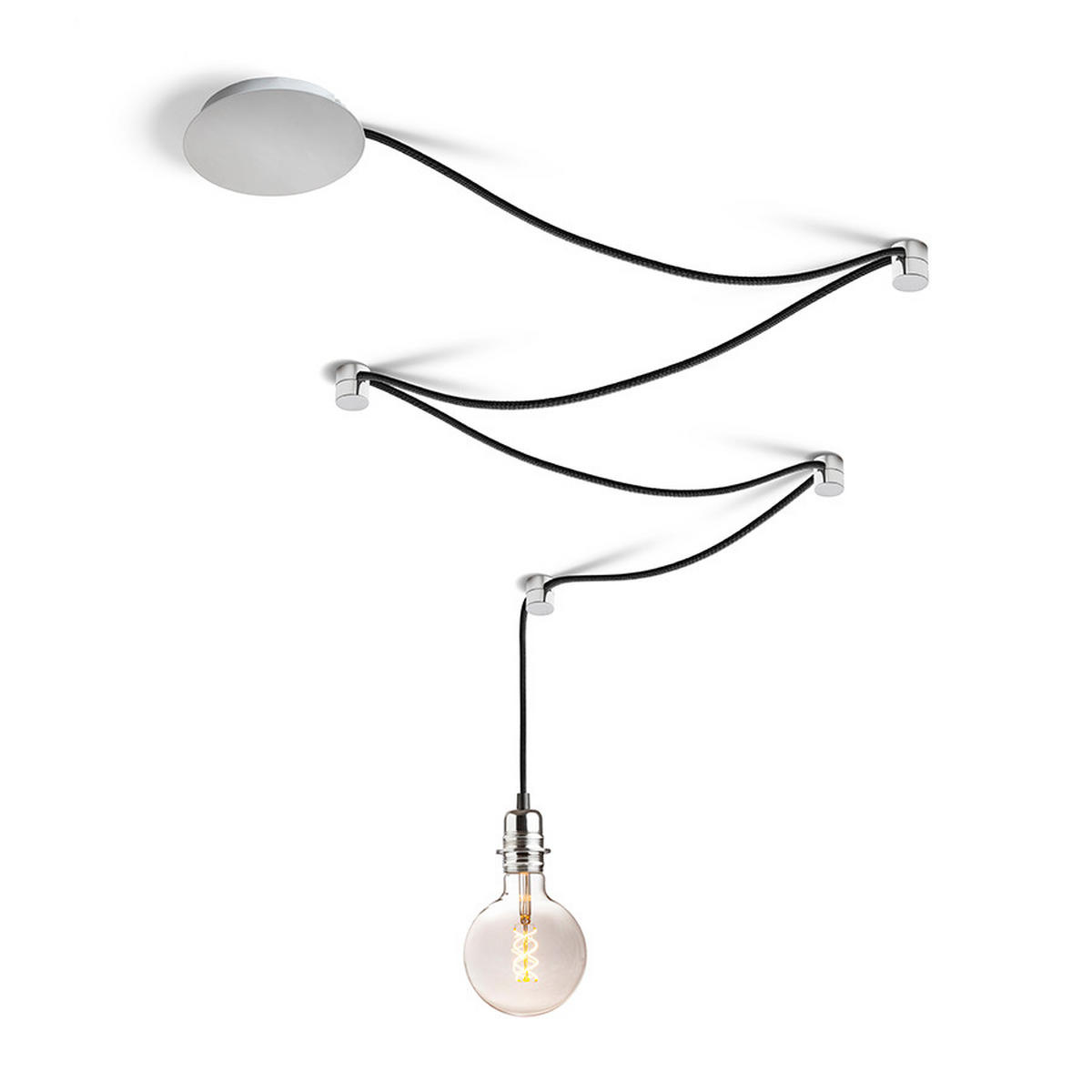 PENDELLEUCHTE SPIDER I Schwarz 15 W - Schwarz, Metall (30/30/120cm) - Rendl