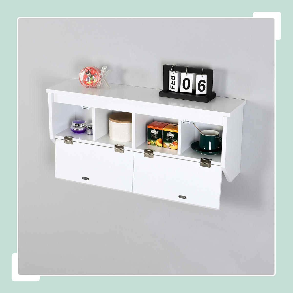 WANDGARDEROBE Weiß 5 Haken MDF - Weiß, Holzwerkstoff/Metall (78/30/20cm) - Relaxdays