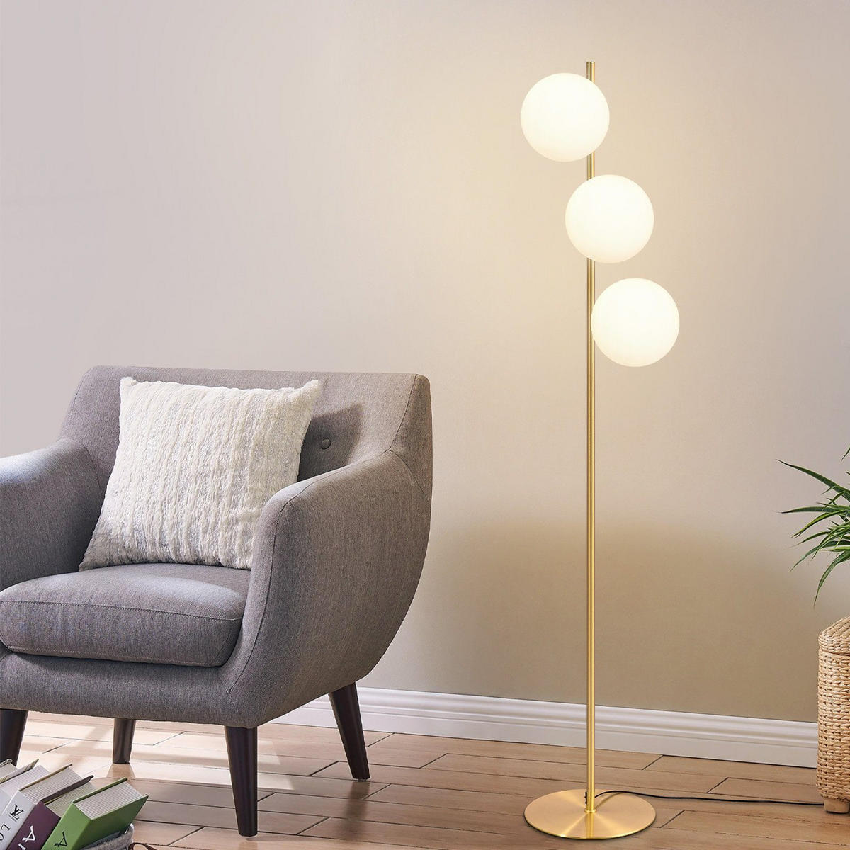 STEHLAMPE Liora 25/25/150 cm - Weiß, Metall (25/25/150cm) - ZMH