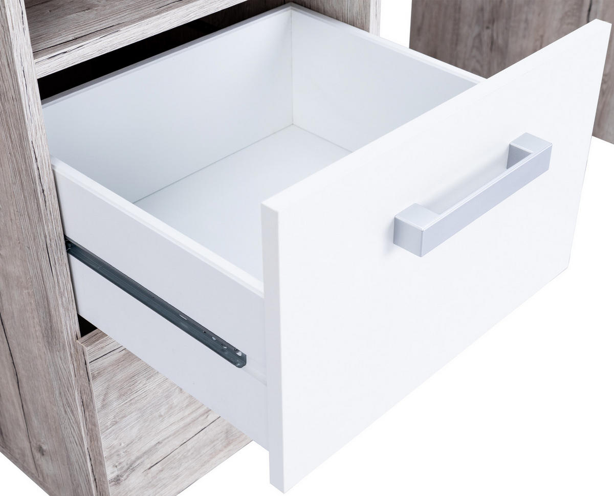 SCHREIBTISCH Bente mit 2 Schubkästen - Eichefarben/Weiß, Holzwerkstoff (115/77/60cm) - arthur berndt