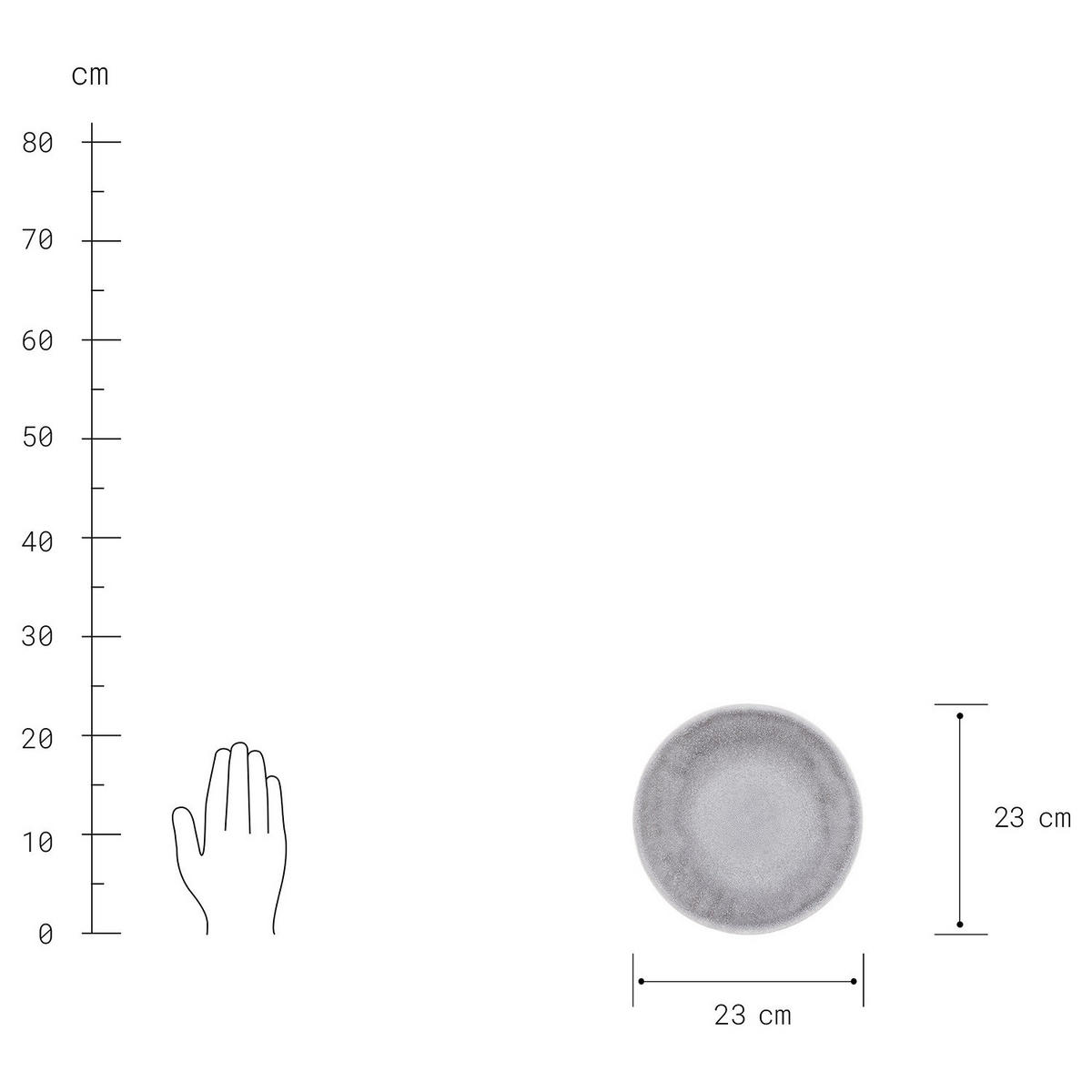 FRÜHSTÜCKSTELLER Atlantis - Weiß/Grau, Keramik (23/23/3cm) - Butlers