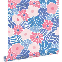 TAPETE Blumen im Matisse-Stil 50 x 900 cm - Pink, Papier (50/900cm) - ESTAhome