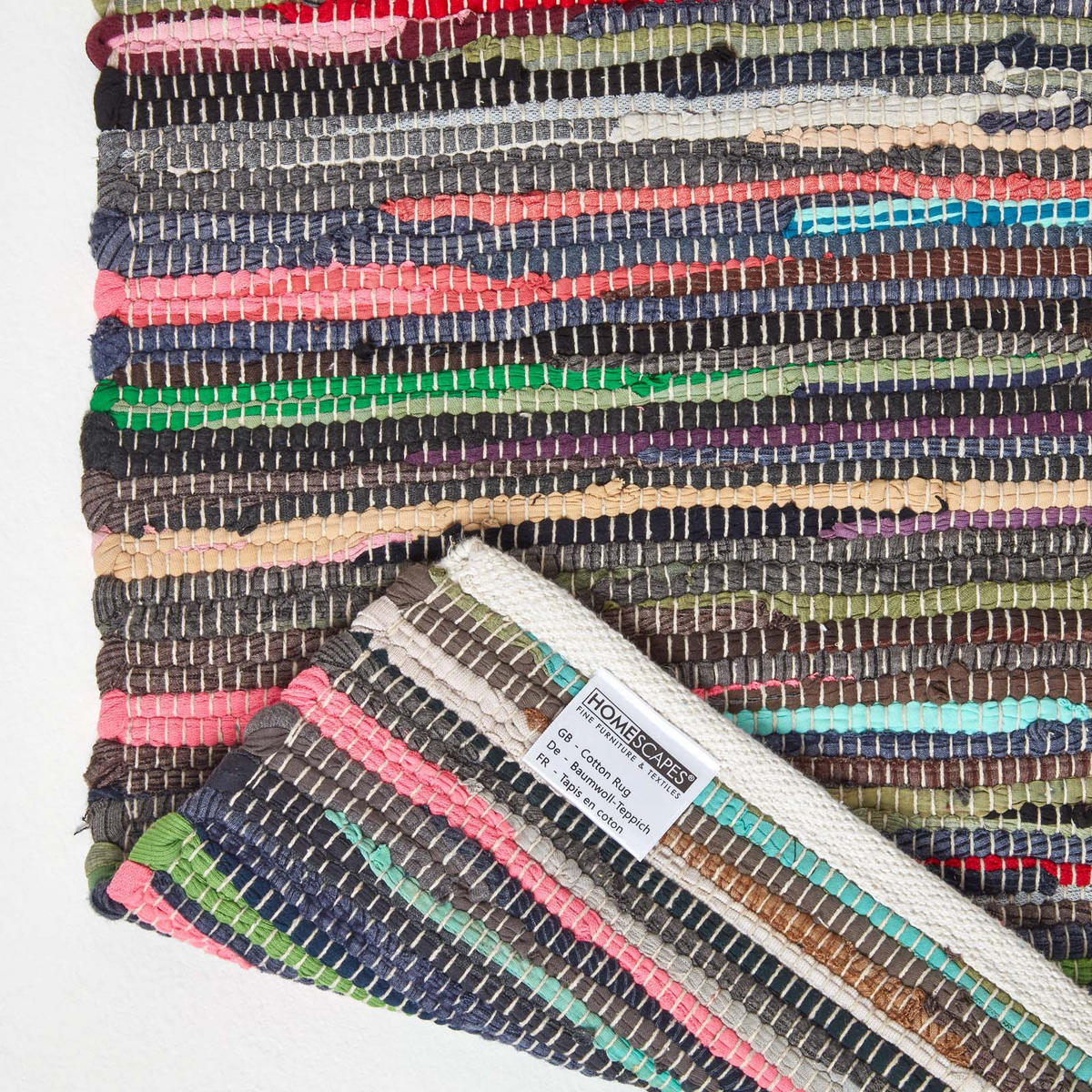 FLICKENTEPPICH-LÄUFER bunt gestreift 66/200 cm - Multicolor, Textil (66/200cm) - Homescapes