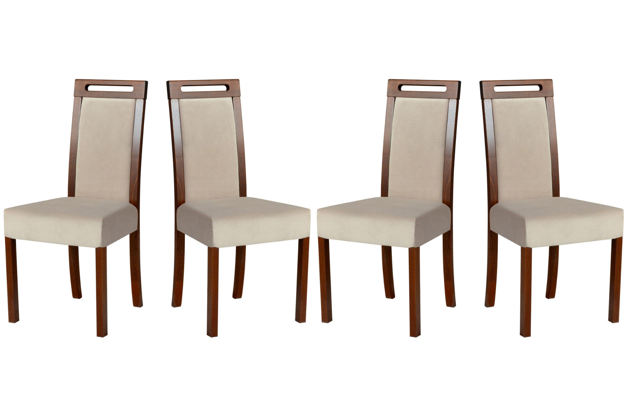 ESSZIMMERSTUHL 4x "Roma 5", nussbaum, paros 2 - Beige/Nussbaumfarben, Holz (45/96/41cm) - Leaf Design