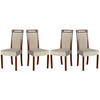 ESSZIMMERSTUHL 4x "Roma 5", nussbaum, paros 2 - Beige/Nussbaumfarben, Holz (45/96/41cm) - Leaf Design
