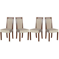 ESSZIMMERSTUHL 4x "Roma 5", nussbaum, paros 2 - Beige/Nussbaumfarben, Holz (45/96/41cm) - Leaf Design