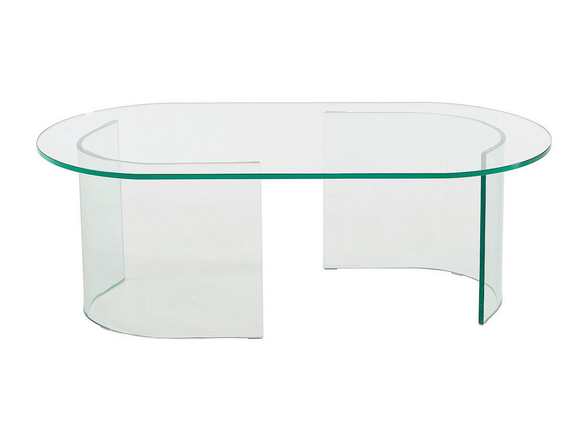 COUCHTISCH - gebogenes Sicherheitsglas - Transparent - NIZWA - Transparent, Glas (60/115/40cm) - Vente-Unique