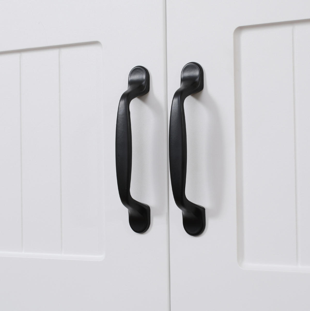 HIGHBOARD 70/40/170 cm in Weiß – mit 4 Türen und offener Gerätnische - Weiß, Holzwerkstoff (70/170/40cm) - BEAOK