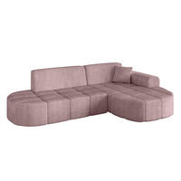 ECKSOFA Ottomane Rechts LIVO-L1 - 252x173x79,5 cm Rosa - Rosa, Holzwerkstoff/Textil (252/173cm) - ALTDECOR