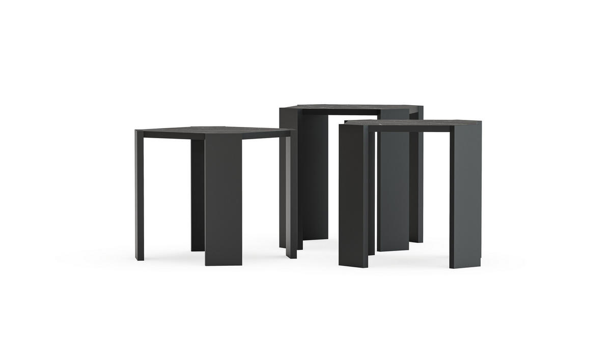 COUCHTISCH Lori Schwarz Marmor - Anthrazit/Schwarz, Holzwerkstoff (44.5/44.5/41cm) - Decorotika