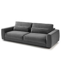 3-SITZER SOFA - Schwarz/Grau, Kunststoff/Textil (252/80/117cm) - home24