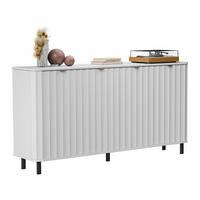 KOMMODE VITA 177 cm, Alpinweiß - Schwarz/Weiß, Holzwerkstoff/Metall (176.5/91/40.5cm) - Idohome