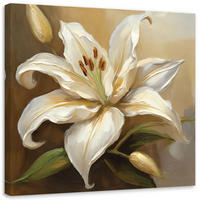 LEINWANDBILD Lilien 3D - Beige, Textil (50/50cm) - Feeby