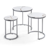 SATZTISCH Bornholm 50/50/55 - Weiß, Holzwerkstoff (50/50/55cm) - [en.casa]