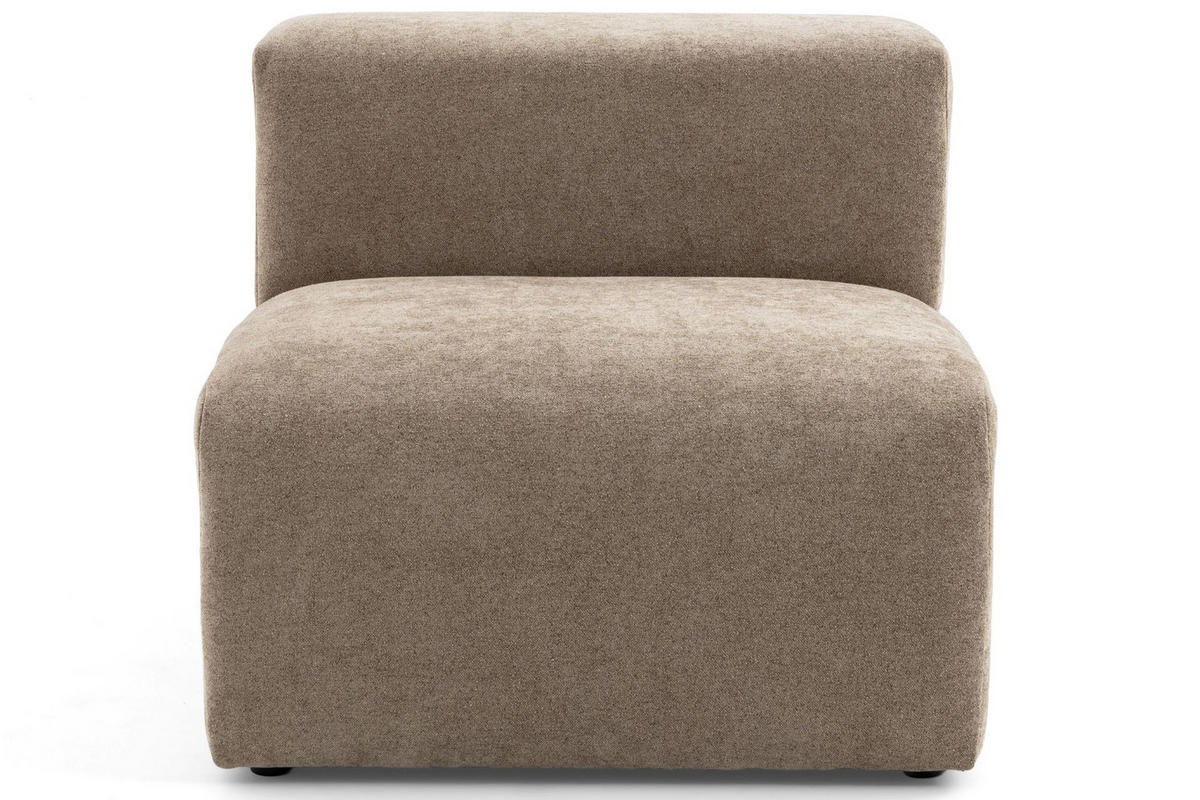 4-SITZER modulares Ecksofa HEAVEN SET 3 Rechts, Breite 270 cm Webstoff Braun - Schwarz/Braun, Holz/Kunststoff (270/245cm) - Muffo