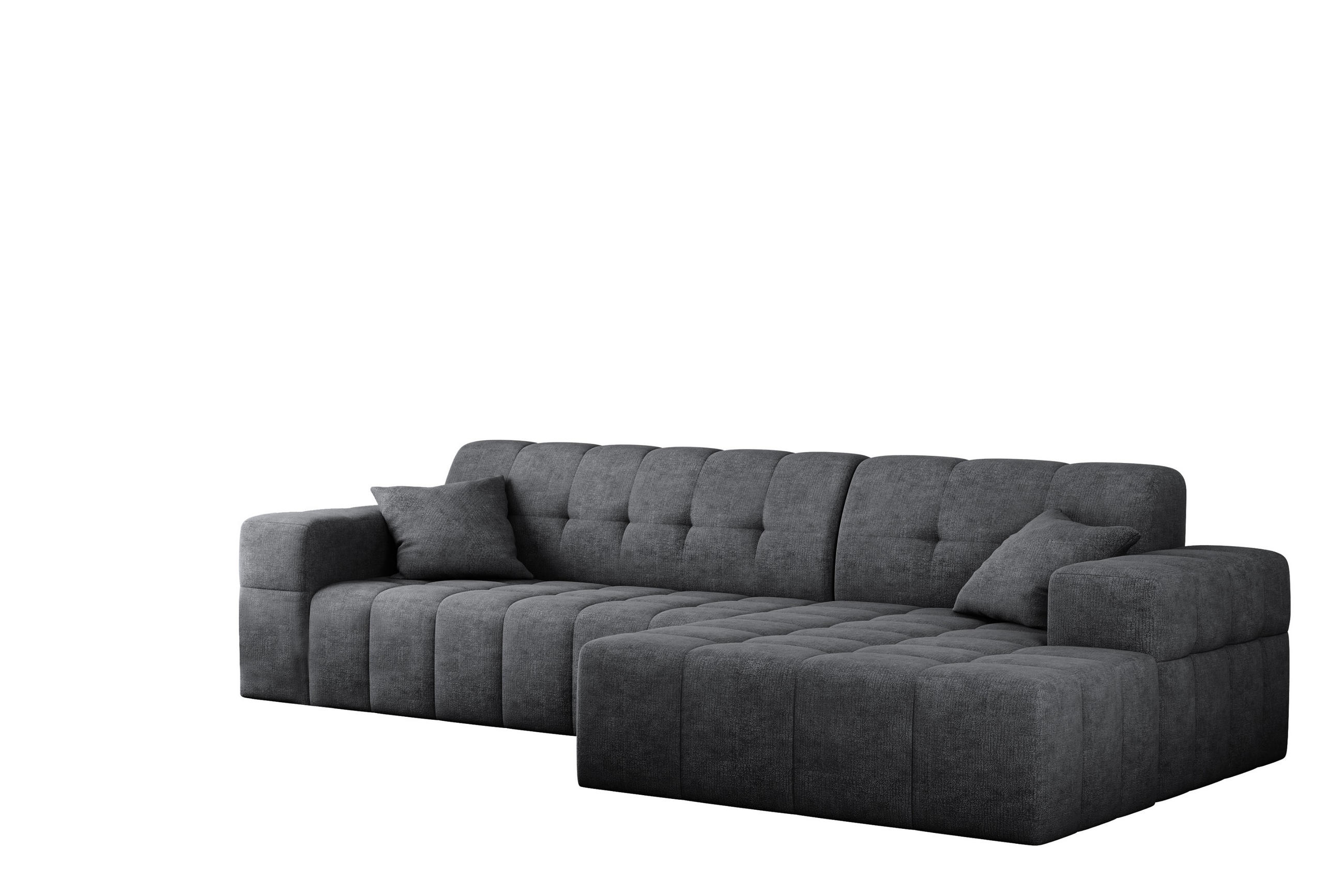 ECKSOFA NIMES Stoff Perfect Harmony Dunkelgrau Rechts - Dunkelgrau, Holz/Kunststoff (265/168cm) - Kaiser Möbel