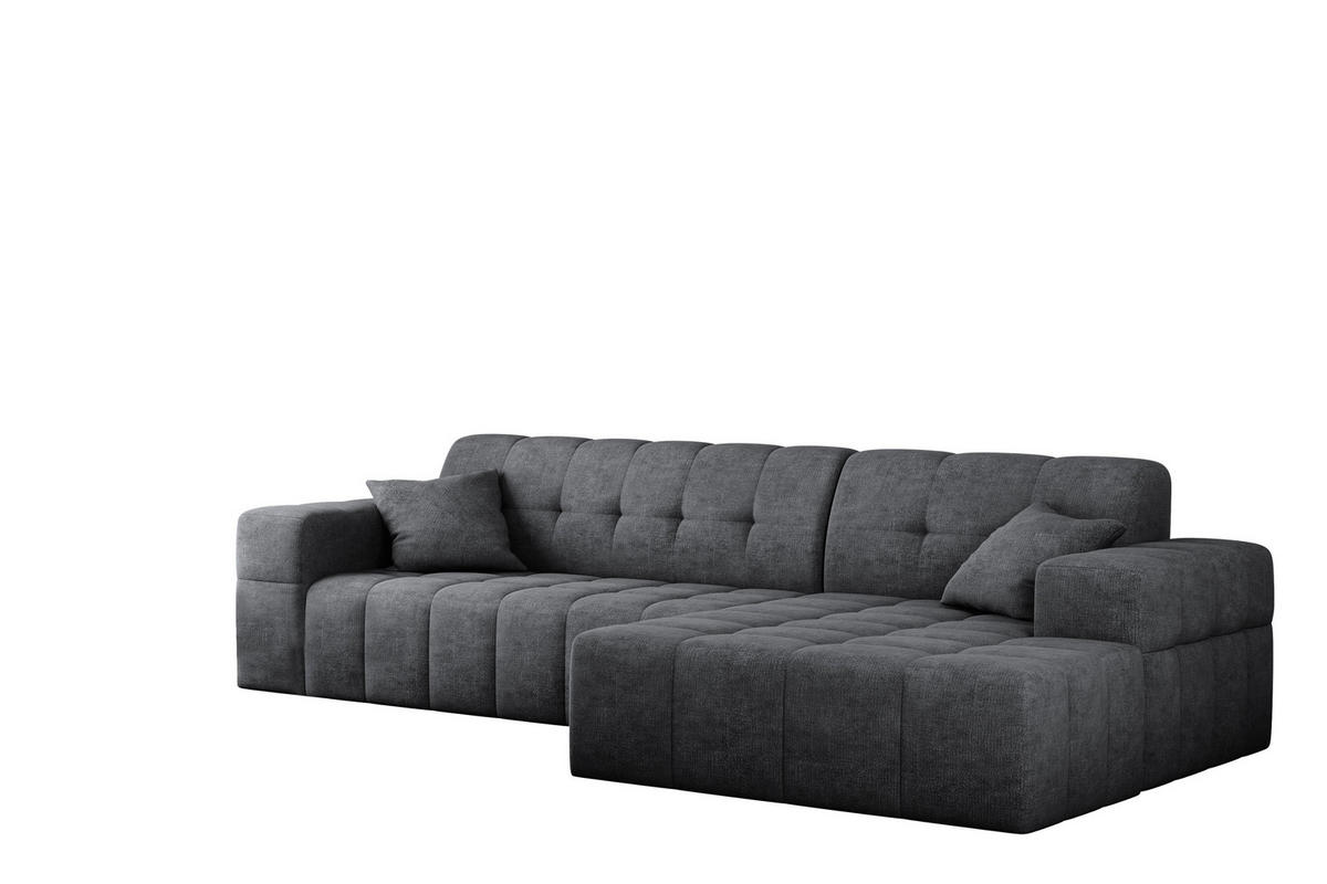 ECKSOFA NIMES Stoff Perfect Harmony Dunkelgrau Rechts - Dunkelgrau, Holz/Kunststoff (265/168cm) - Kaiser Möbel