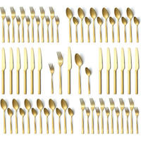 BESTECKSET 60-teilig Gold matt für 12 Personen - Goldfarben, Metall
