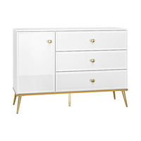 KOMMODE – 120 cm – Goldin – Weiß Hochglanz – KM-023 - Weiß Hochglanz, Holzwerkstoff (120/85/40cm) - hi-markt