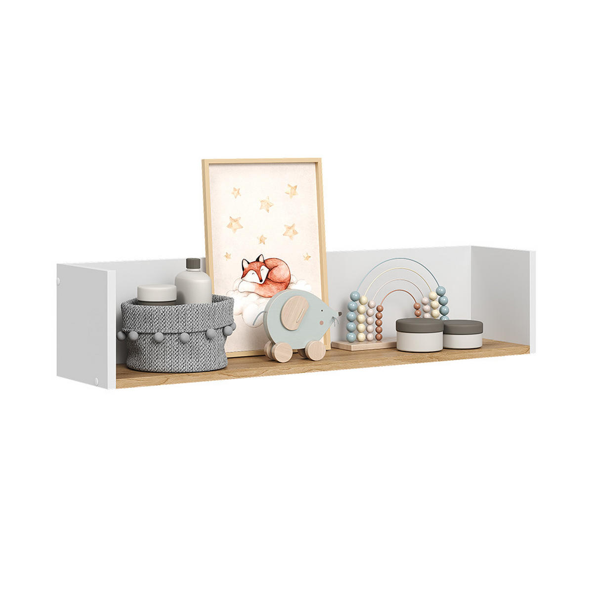 STĚNOVÁ POLICE Viktor Bílá/Artisan - bílá, kompozitní dřevo (93.4/20/20cm) - Vicco