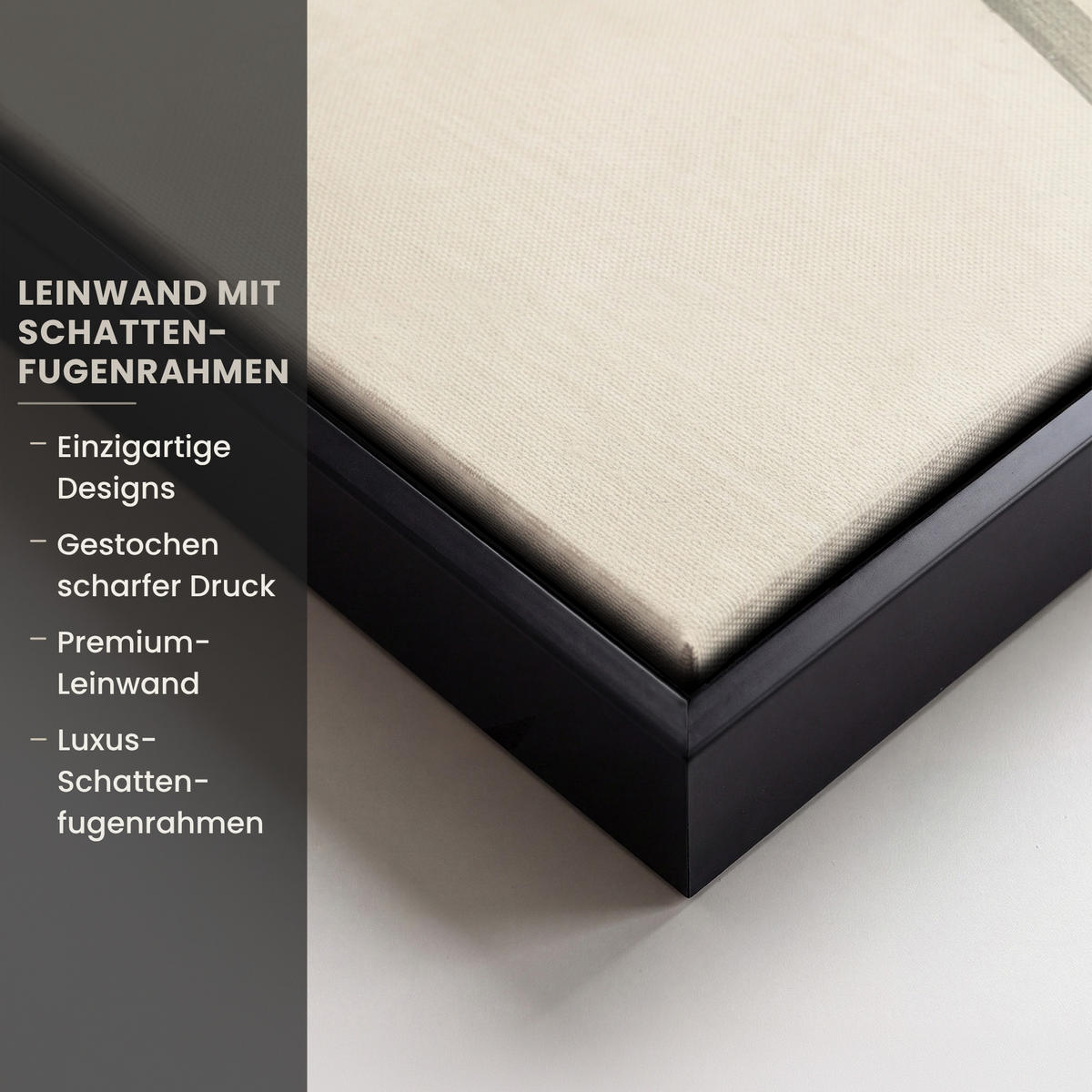 LEINWAND Bilder mit Rahmen - Japandi - Bambus - Beige - 100x70 - Eukalyptusholzfarben, Textil (100/70cm) - MuchoWow